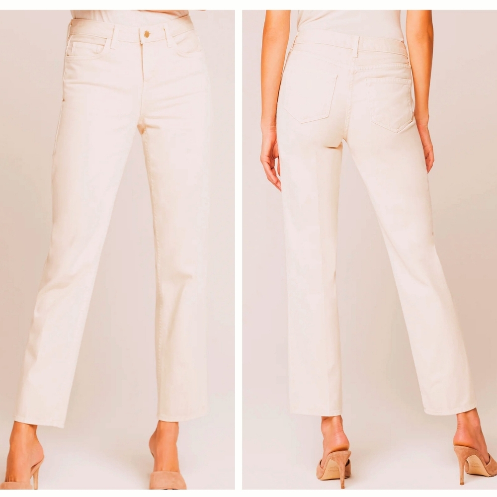 L'AGENCE Marjorie Mid Rise Oat Jeans Slouch Slim